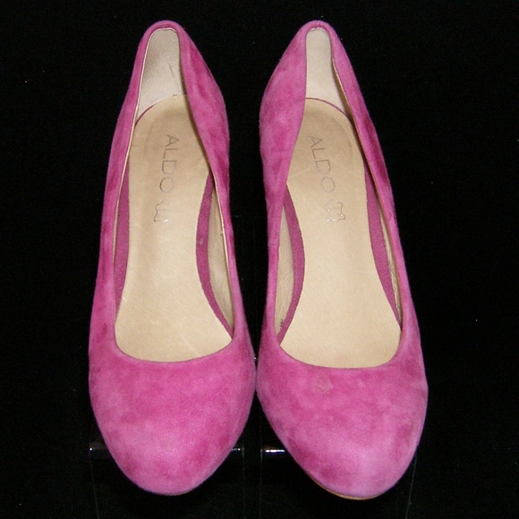 ALDO purple suede almond toe pump heels 7.5 EU 38 - Picture 4 of 8